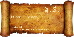 Mussil Simon névjegykártya